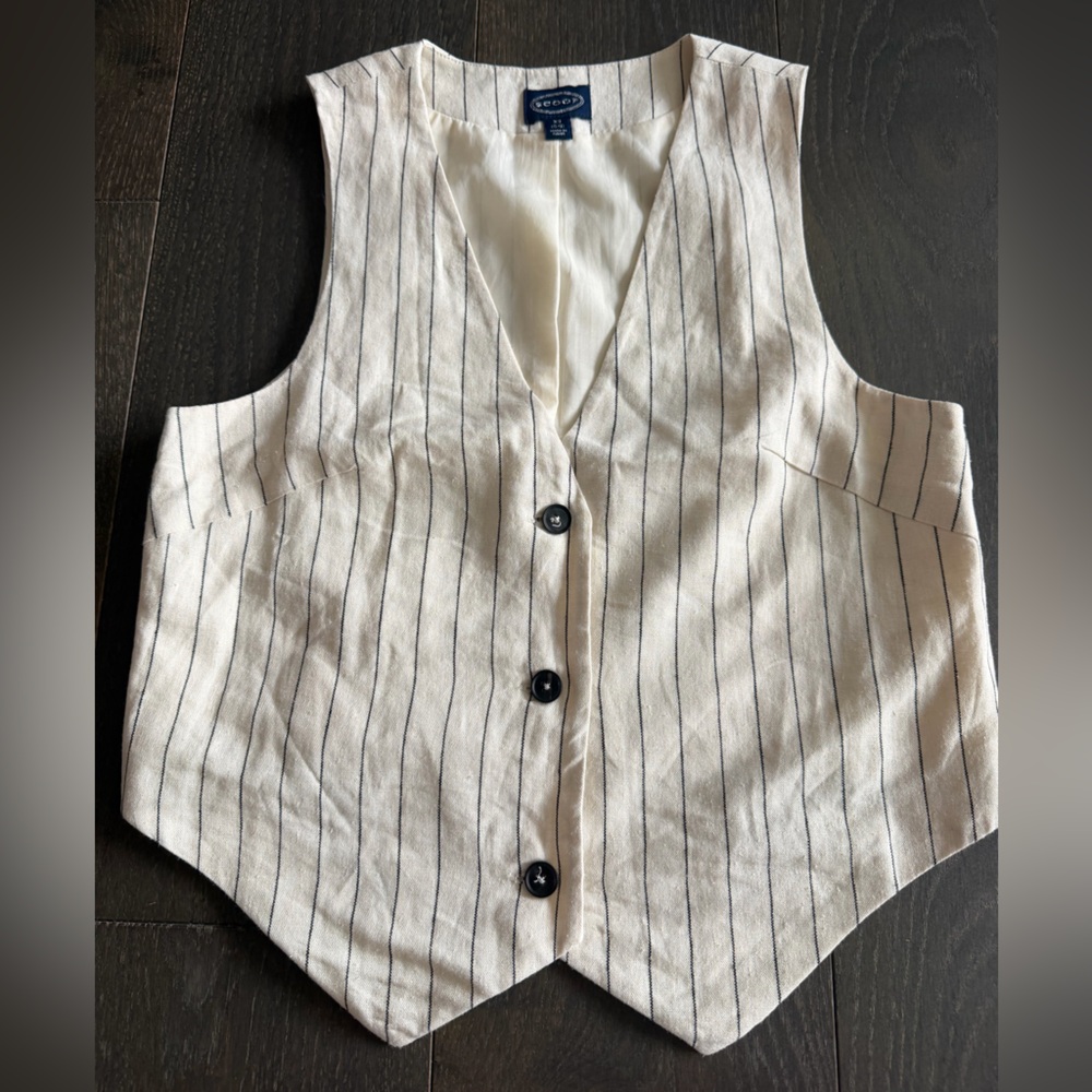 Striped Button-Up Vest